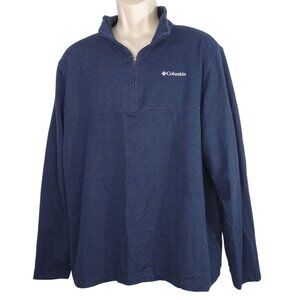 Columbia 1/4 Zip Pullover Layering Shirt Jacket Men Size XL Omni-Wick Blue